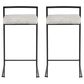 LumiSource Fuji 26" Stacker Counter Stool with Light Grey Cowboy Upholstery in Black (Set of 2), , large