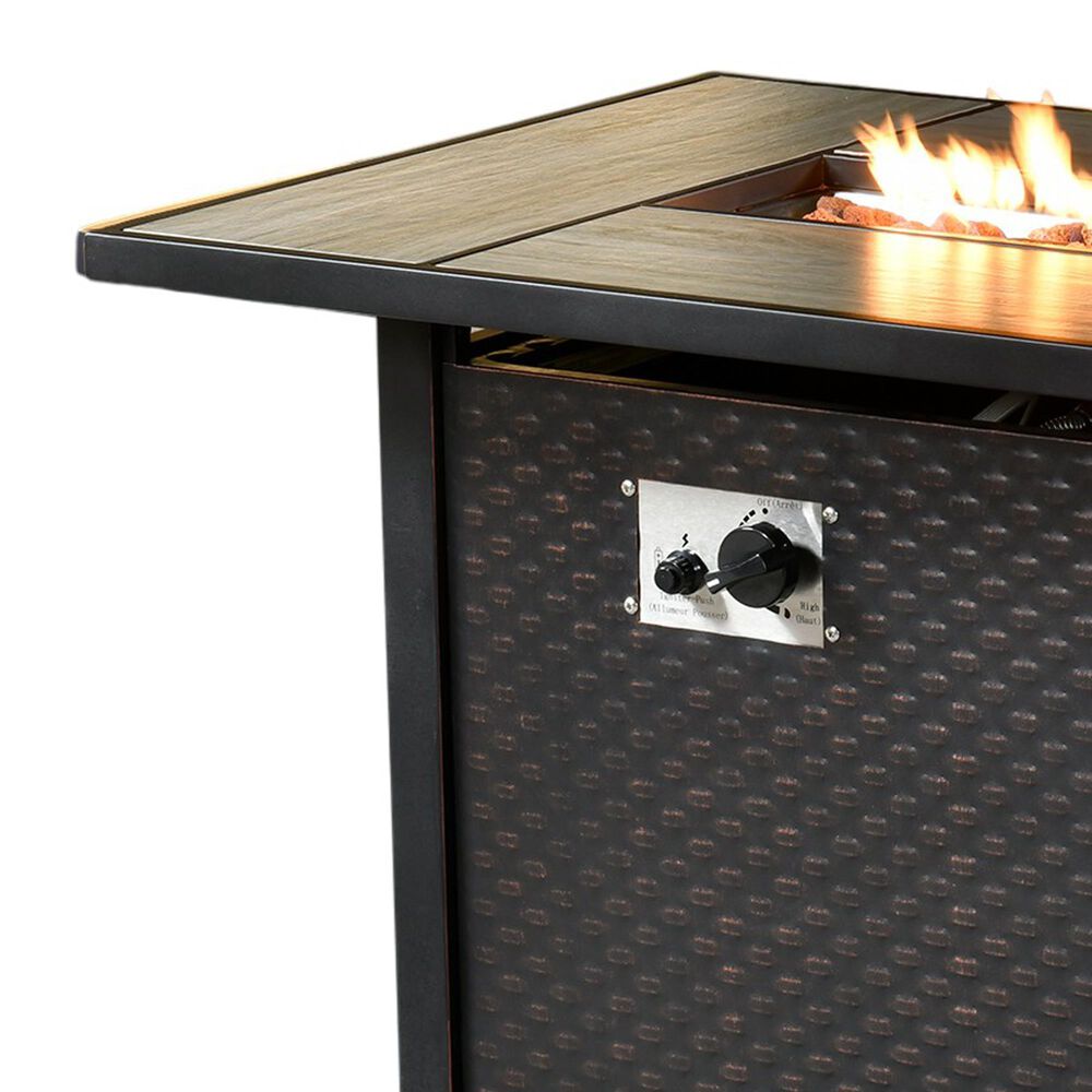 HOMLUX 42" Outdoor Propane Fire Pit Table in Black, , large
