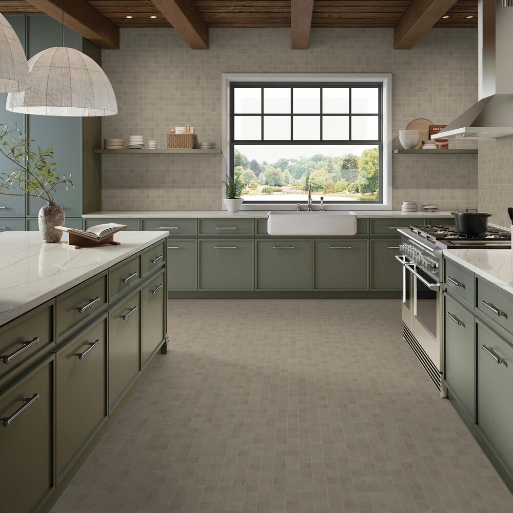 Dal-Tile Exposition Greige 2" x 2" Straight Joint on 12" x 12" Porcelain Mosaic Sheet, , large