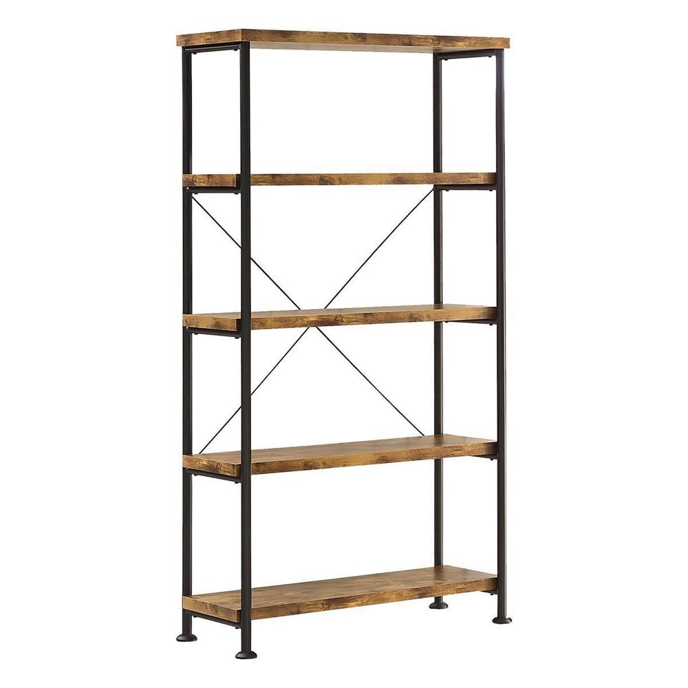 Pacific Landing 63" Bookcase in Antique Nutmeg and Black, , large