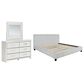 Ashley Zuraleus 3-Piece King Upholstered Platform Bedroom Set in Matte White, , large