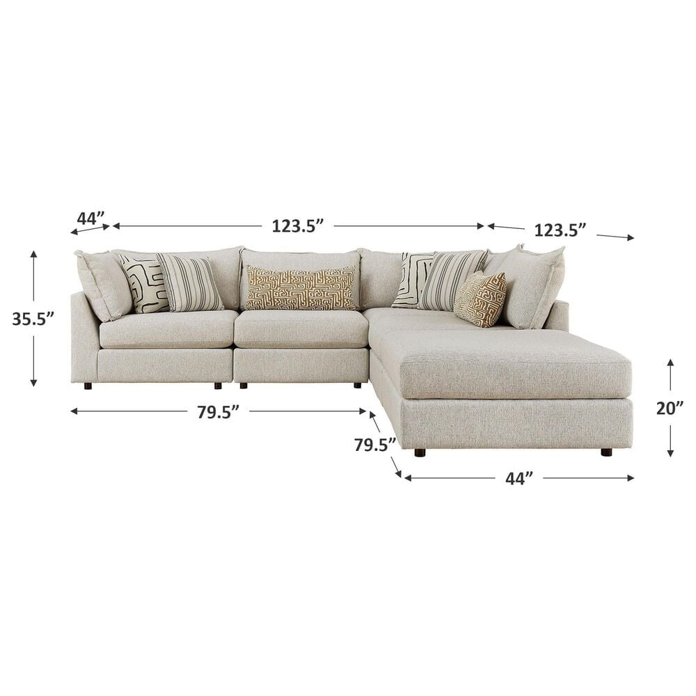 Xenia 5-Piece Modular L-Shaped Sectional in Durango Pewter, , large