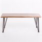Hearth and Haven Zion Outdoor Modern Rectangular Coffee Table with Metal Hairpin Legs in Teak, , large