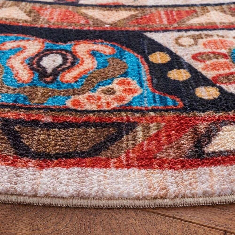 Safavieh Riviera 6&#39;7&quot; Round Blue and Beige Area Rug, , large