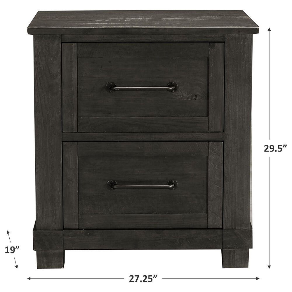 A-America Sun Valley 2 Drawer Nightstand with USB in Charcoal, , large