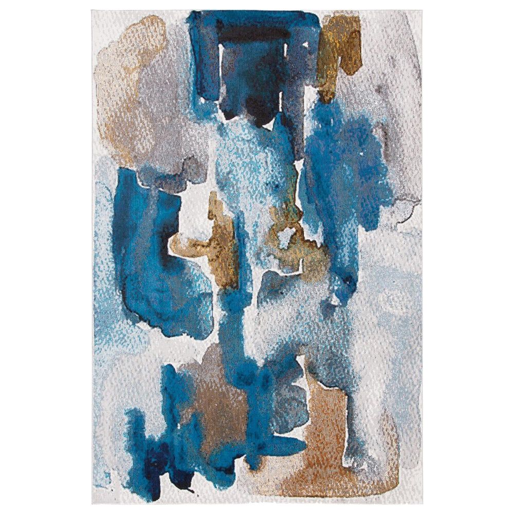 Safavieh Aria Abstract 5"1" x 7"6" Ivory and Navy Area Rug, , large