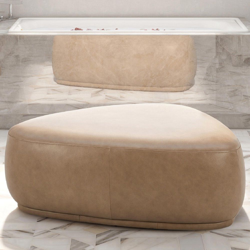 Jennifer Taylor Home Pebble 44&quot; Cocktail Ottoman in Tuscan Tan Brown, , large