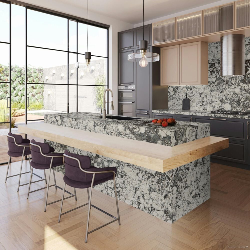 Cambria Luxury Huntley 3cm Quartz Countertop in White and Gray, , large
