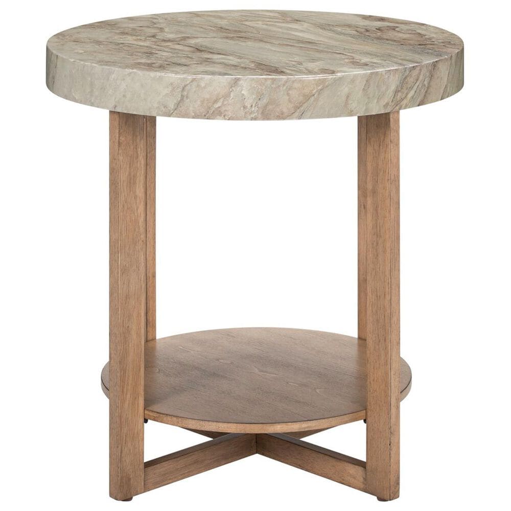 Belle Furnishings Danby End Table in Nutmeg and Alabaster, , large