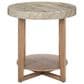 Belle Furnishings Danby End Table in Nutmeg and Alabaster, , large
