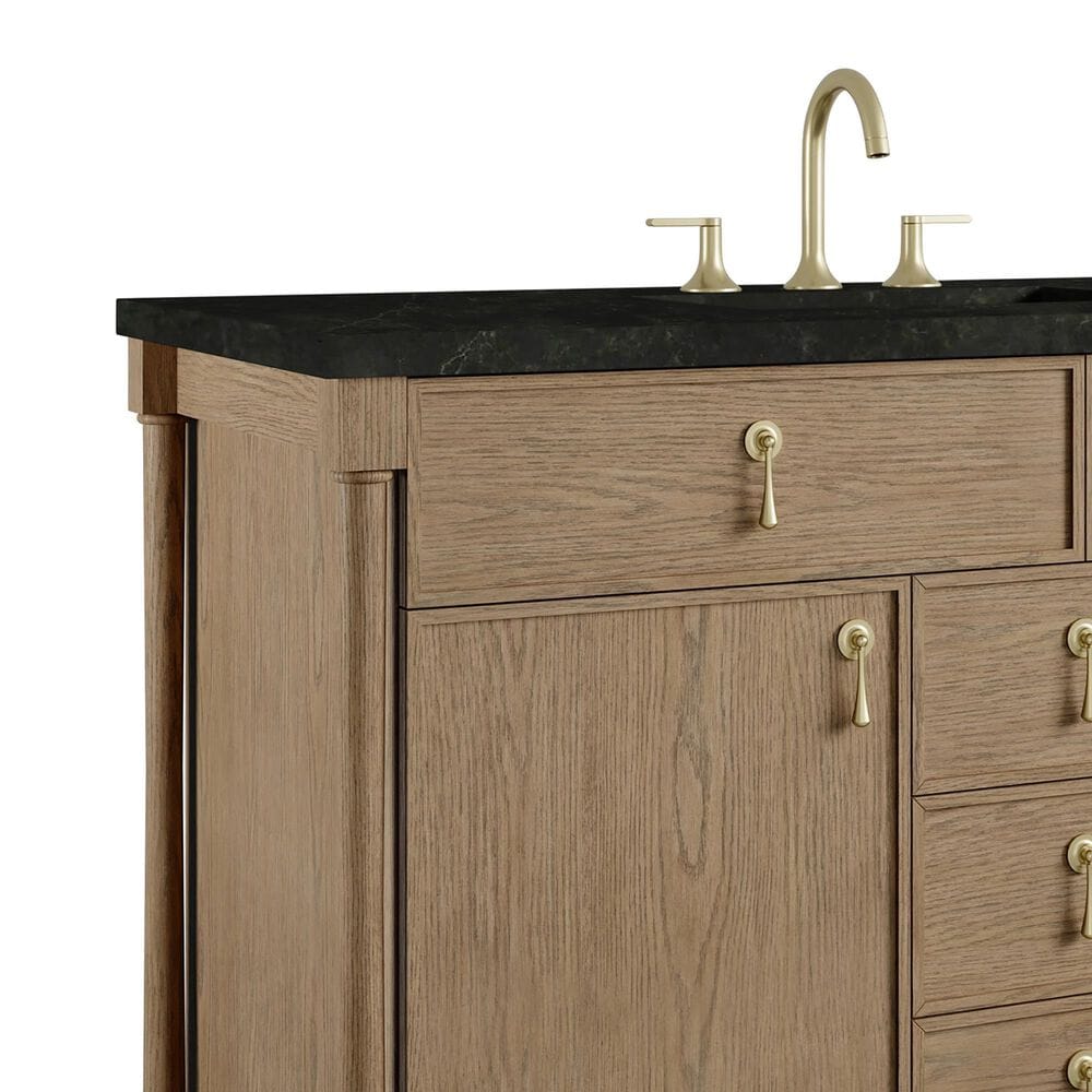 James Martin Kinnsden 48" Single Bathroom Vanity in Weathered Oak with 3 cm Phantome Eclos Top and Rectangular Sink, , large