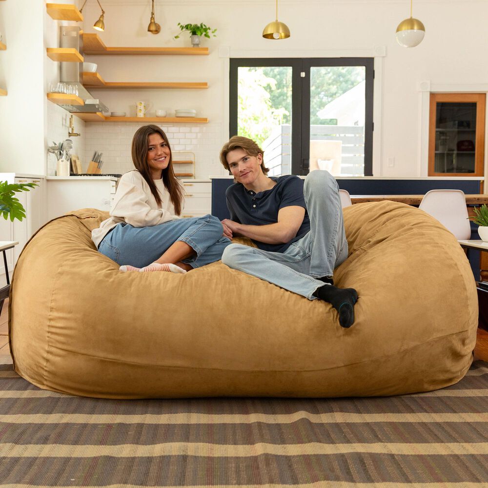 Jaxx 7&#39; Giant Bean Bag Sofa in Camel, , large