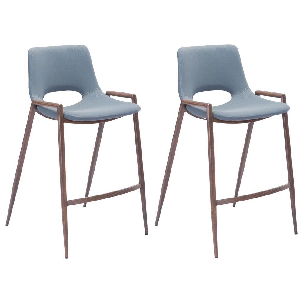 Zuo Modern Desi Counter Stool in Gray and Dark Brown (Set of 2), , large