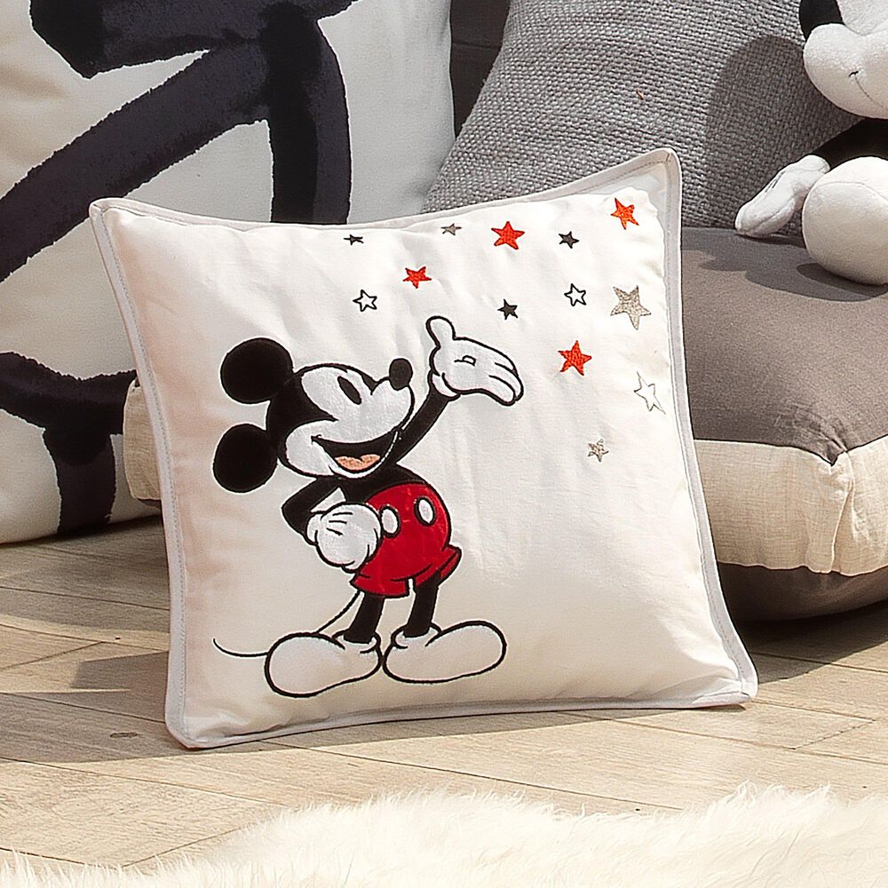 Lambs and Ivy Disney Baby Magical Mickey Mouse Decorative Throw Pillow in  Black, Red, Gray and White