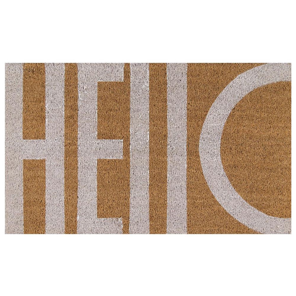 Novogratz Aloha Hello ALO-2 1"6" x 2"6" White Door Mat, , large