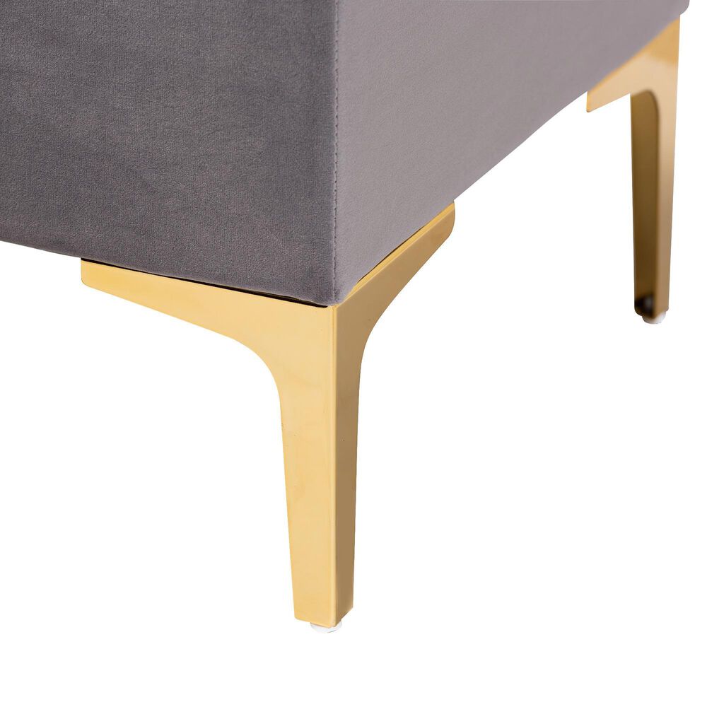 Baxton Studio Valere Storage Ottoman in Grey, , large