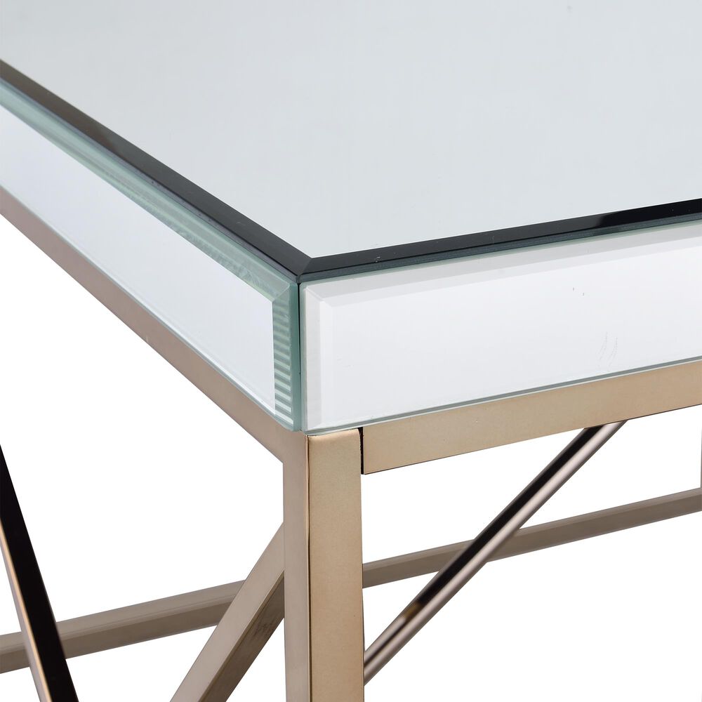 Steve Silver Evelyn Cocktail Table in Copper and Glass, , large