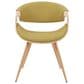 Armen Living Butterfly Arm Chair with Green Upholstery in Oak, , large