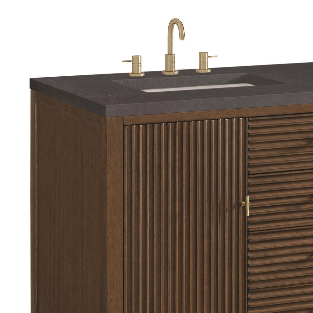 James Martin Vanities Myrrin 60" Double Vanity in Mid Century Walnut with 3 cm Charcoal Soapstone Quartz Top, , large