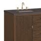 James Martin Vanities Myrrin 60" Double Vanity in Mid Century Walnut with 3 cm Charcoal Soapstone Quartz Top, , large