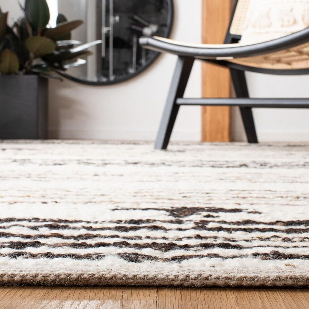 Safavieh Natura NAT325Z 6&#39; Square Black and Ivory Area Rug, , large