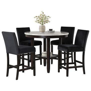 New Heritage Celeste 5-Piece Round Counter Height Dining Set in Espresso, , large