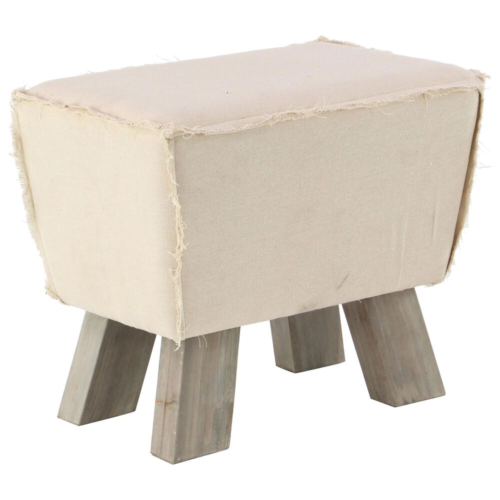 Maple and Jade Rustic Stool in White, , large