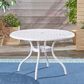 Hearth and Haven Phoenix Outdoor Round Dining Table in White - Table Only, , large
