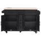 HOMLUX 56.5"" Kitchen Island with Drop Leaf in Black and Natural, , large