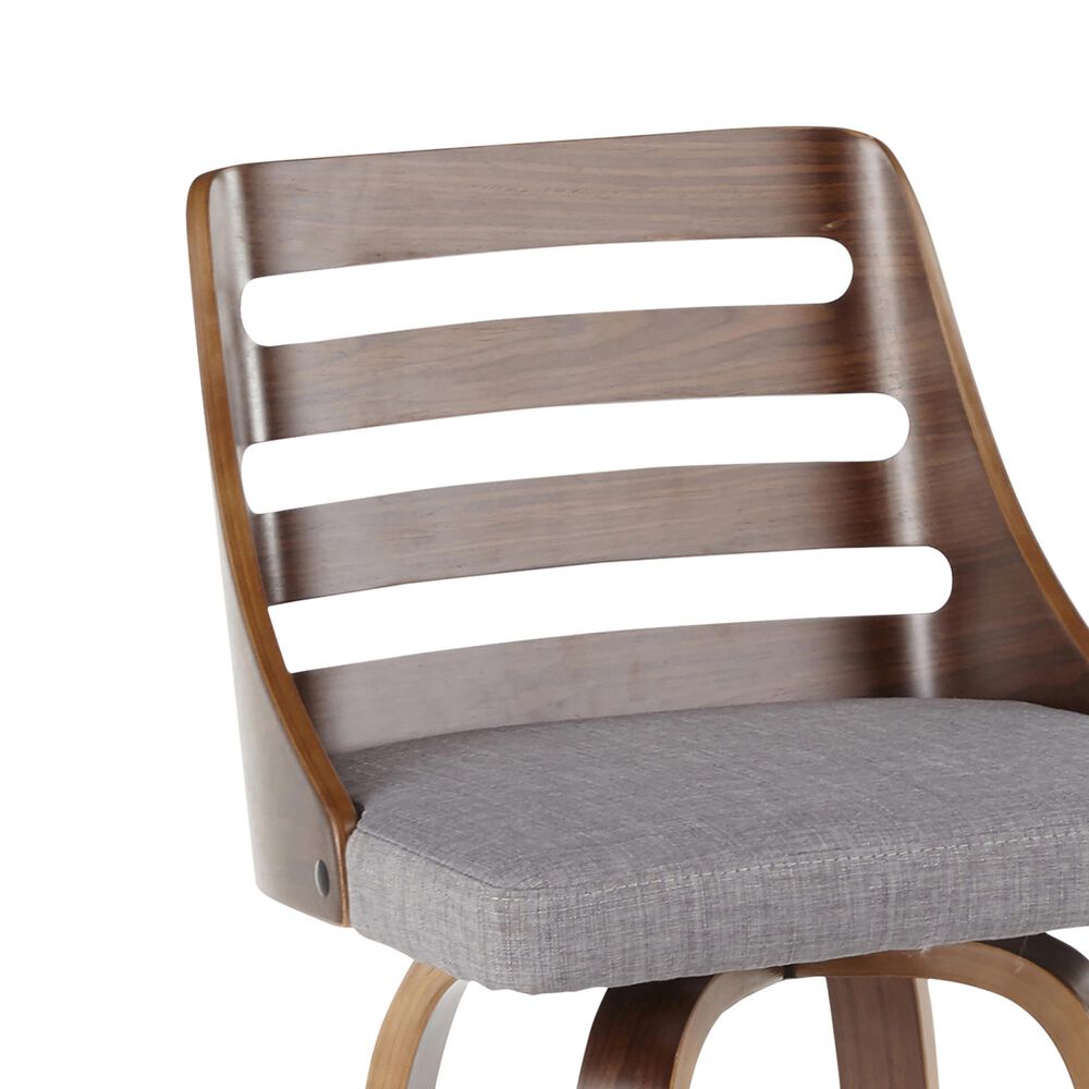 Lumisource Trevi Swivel Counter Stool with Grey Cushion in Walnut and Black &#40;Set of 2&#41;, , large