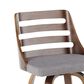 Lumisource Trevi Swivel Counter Stool with Grey Cushion in Walnut and Black (Set of 2), , large
