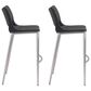 Zuo Modern Ace Bar Chair in Black and Silver (Set of 2), , large