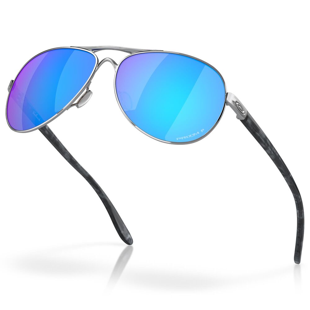 Oakley Feedback Sunglasses with Prizm Sapphire Polarized Lenses in Polished Chrome, , large
