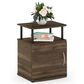 HOMLUX End Table with Open Shelf in Columbia Walnut and Black, , large