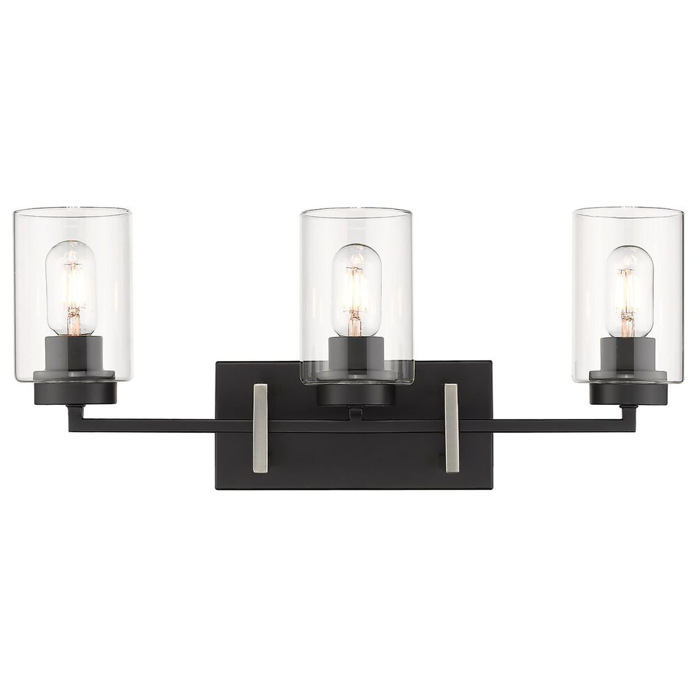 Golden Lighting Tribeca 3-Light Bath Vanity in Matte Black and Pewter, , large