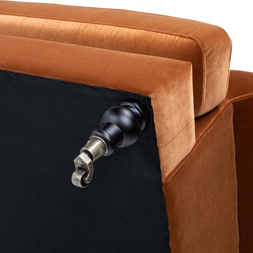 Jennifer Taylor Home Alana Stationary Sofa in Burnt Orange Velvet, , large