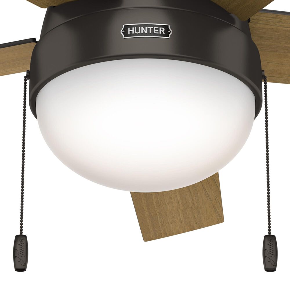 Hunter Anslee Low Profile 46&quot; Ceiling Fan with LED Lights in Premier Bronze, , large