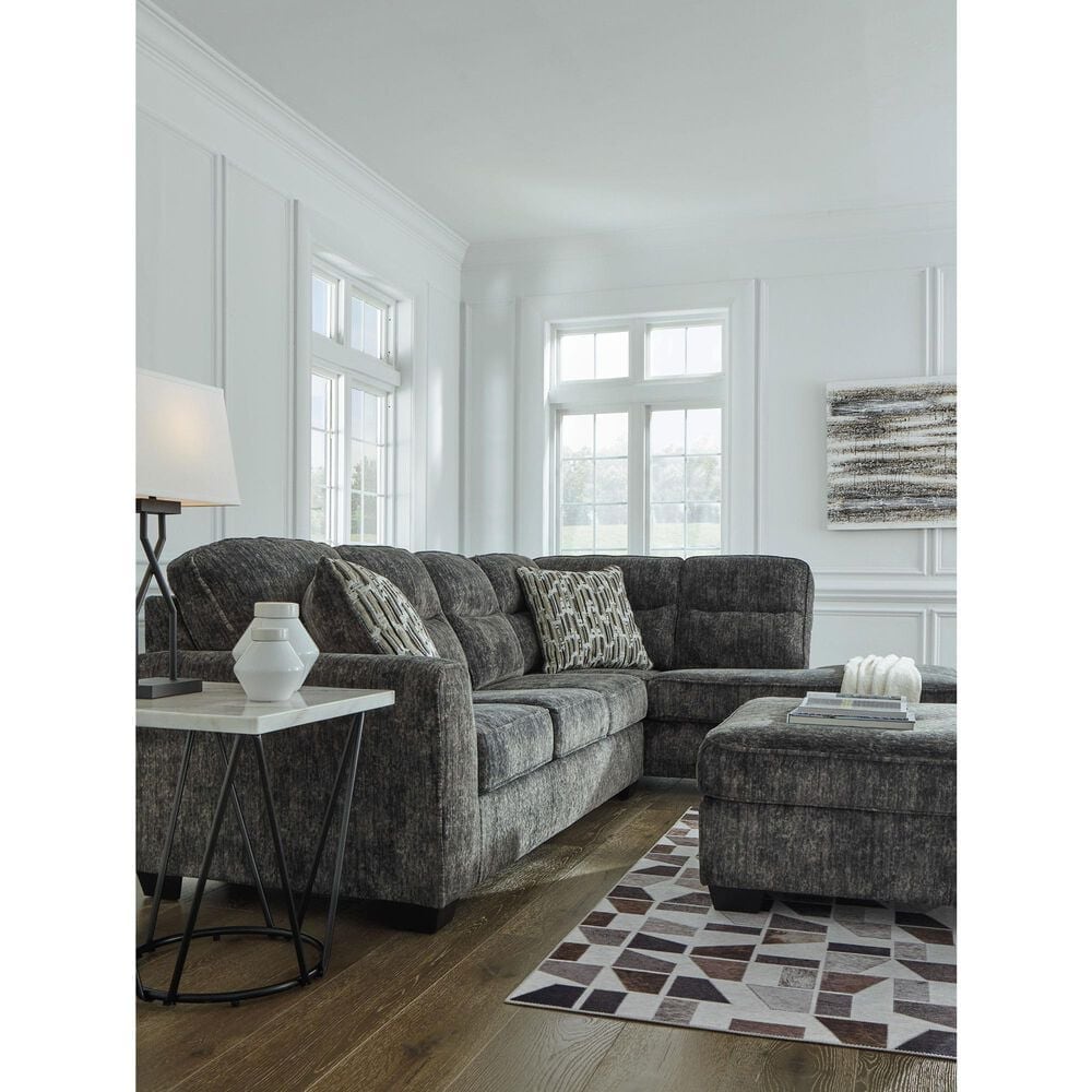 Ashley Lonoke 2-Piece Stationary Sectional Set with Right-Arm Facing Corner Chaise in Gunmetal, , large