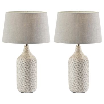 Adesso Kathryn Table Lamp in Off-White, Grey and Natural (Set of 2), , large