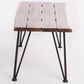 Hearth and Haven Zion Outdoor Modern Rectangular Coffee Table with Metal Hairpin Legs in Teak, , large