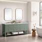 James Martin Vanities Breckenridge 72" Double Bathroom Vanity in Smokey Celadon with 3 cm Ethereal Noctis Quartz Top and Rectangular Sinks, , large