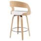 Armen Living Shelly Swivel Counter Height Stool in Oak, , large