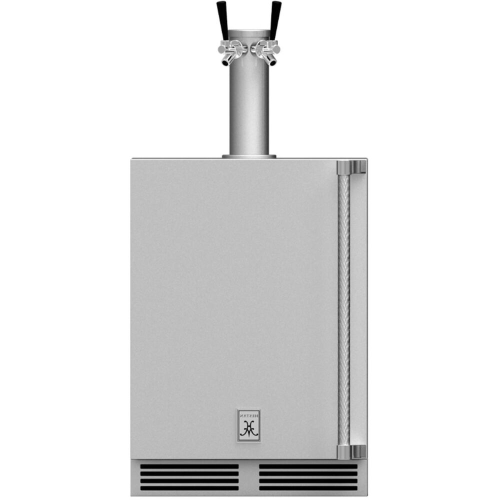 Hestan 24" Outdoor Double Faucet Beer Dispenser on Left Hinge in Stainless Steel, , large