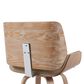 Armen Living Tyler Swivel Counter Stool with Vintage Brown Cushion in White Washed, , large