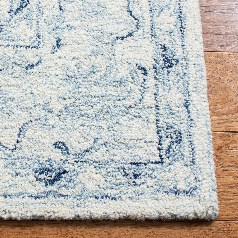 Safavieh Micro-Loop MLP276M 2&#39;3&quot; x 8&#39; Blue and Ivory Runner, , large