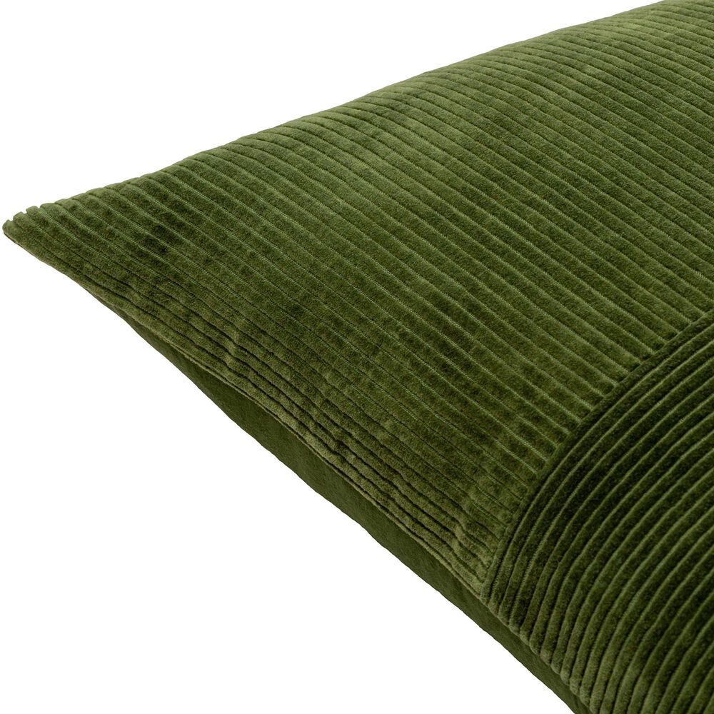 Surya Corduroy Quarters 18" Square Throw Pillow in Olive, , large