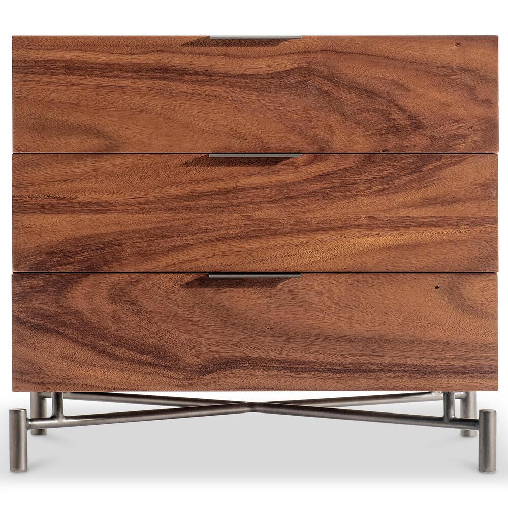 Bernhardt Brasea 3 Drawer Nightstand in Lume and Tungsten with USB Ports, , large