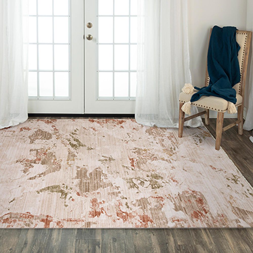 RIZZY Iconic Abstract 3&#39;11&quot; x 5&#39;6&quot; Neutral, Brown and Green Area Rug, , large