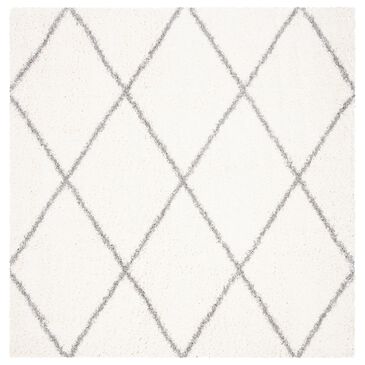 Safavieh Parma Shag PMA515A 5"3" Square Cream and Grey Area Rug, , large