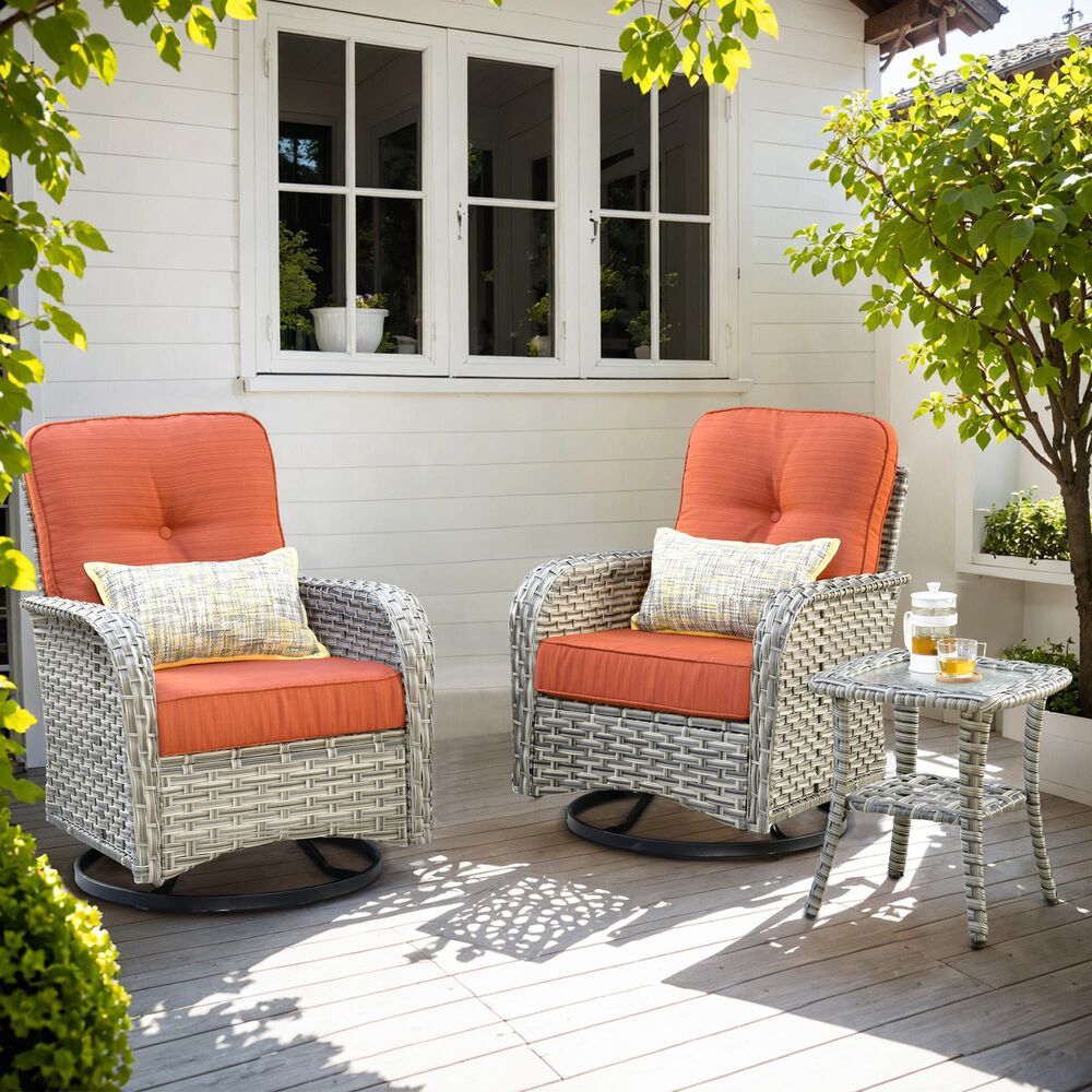 HOMLUX 3-Piece Patio  Conversation Set  in Orange, , large